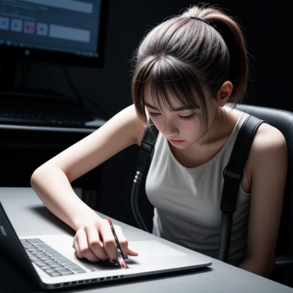 Chuyên viên kỹ thuật đang vệ sinh laptop