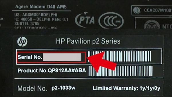 Kiểm tra số seri laptop HP trên thân máy