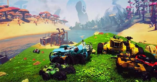 Nhóm người chơi hợp tác trong chế độ co-op của TerraTech Worlds.