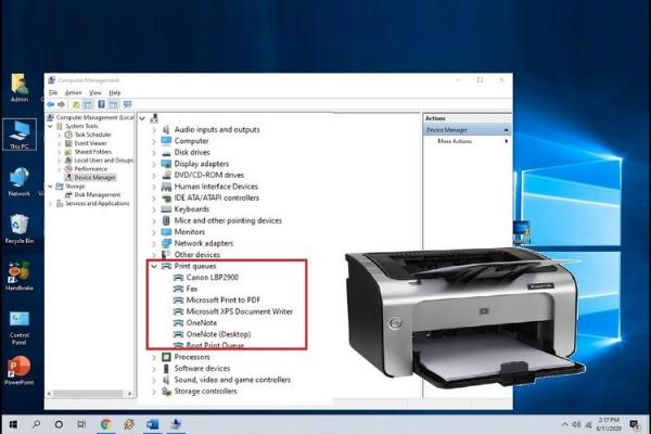 Chọn máy in trong Devices and Printers