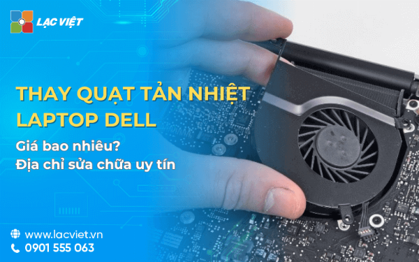 Kỹ thuật viên đang thay quạt tản nhiệt cho laptop