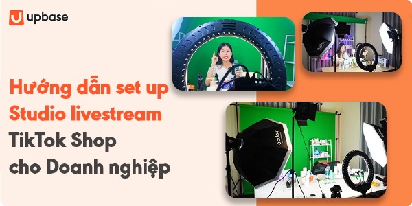 Hình ảnh setup phòng livestream chuyên nghiệp với đầy đủ thiết bị.