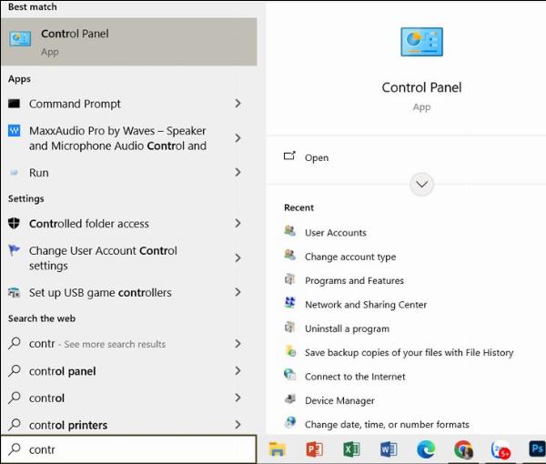 Thay đổi mật khẩu tài khoản người dùng trong Control Panel