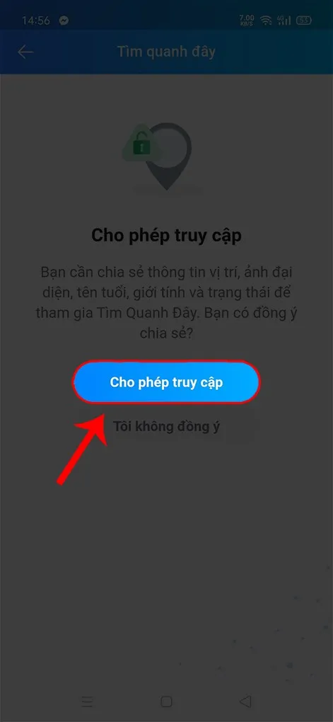 Cho phép truy cập GPS