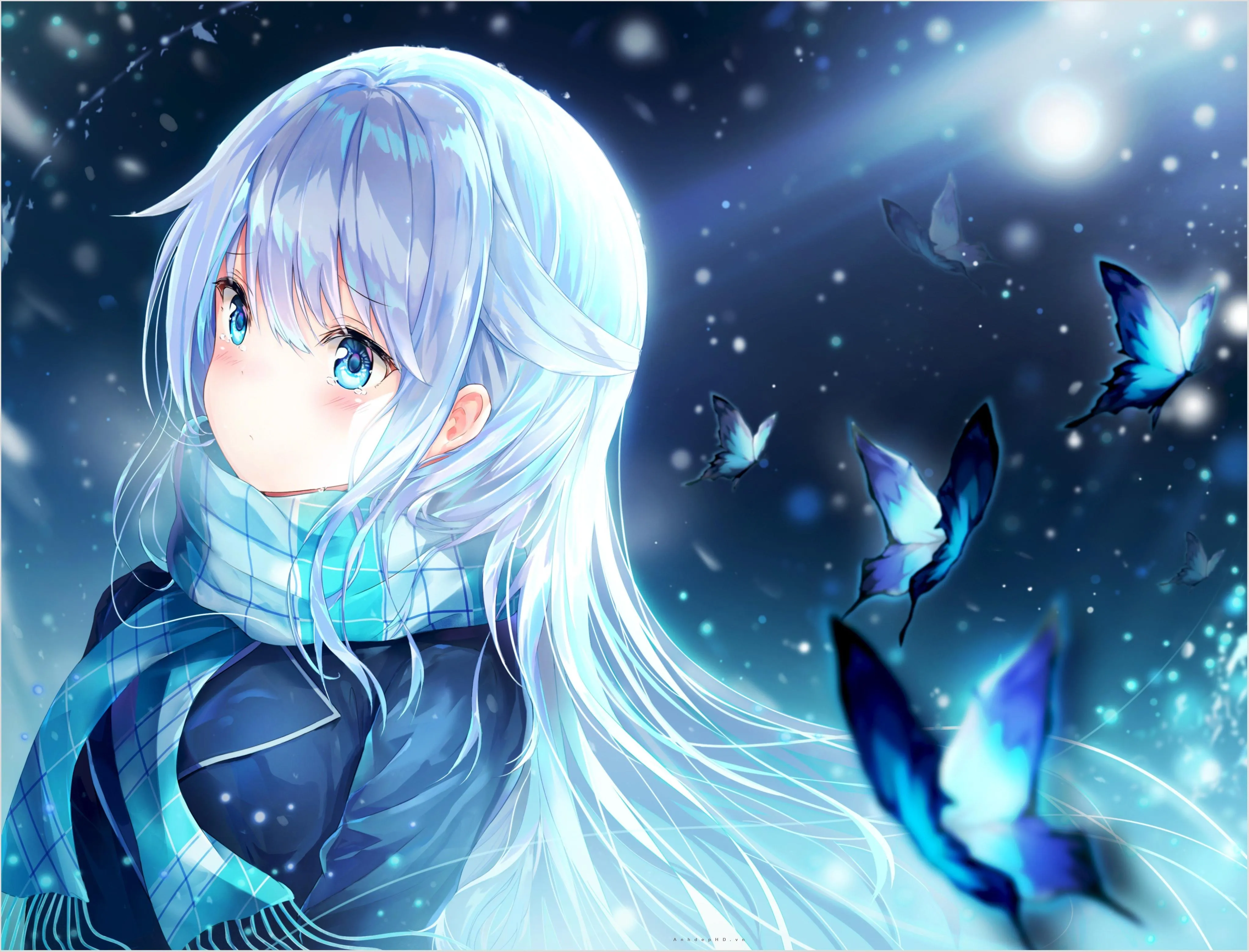 Hình ảnh anime nữ tóc bạch kim