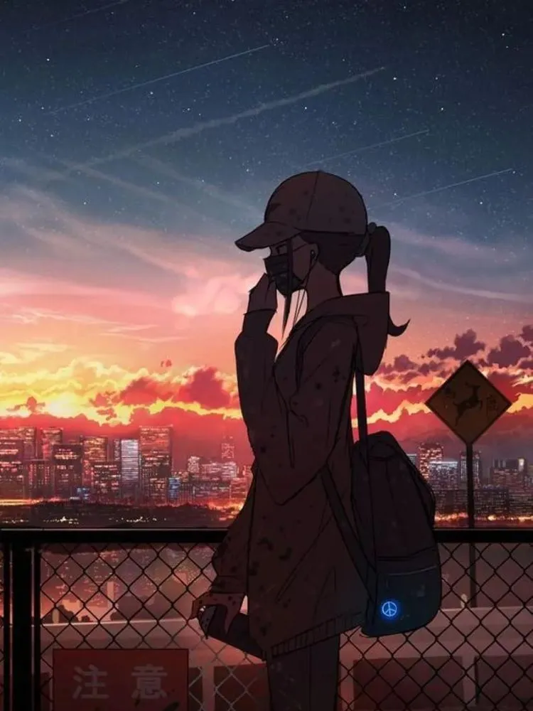 Hình ảnh avatar anime nữ buồn che mặt