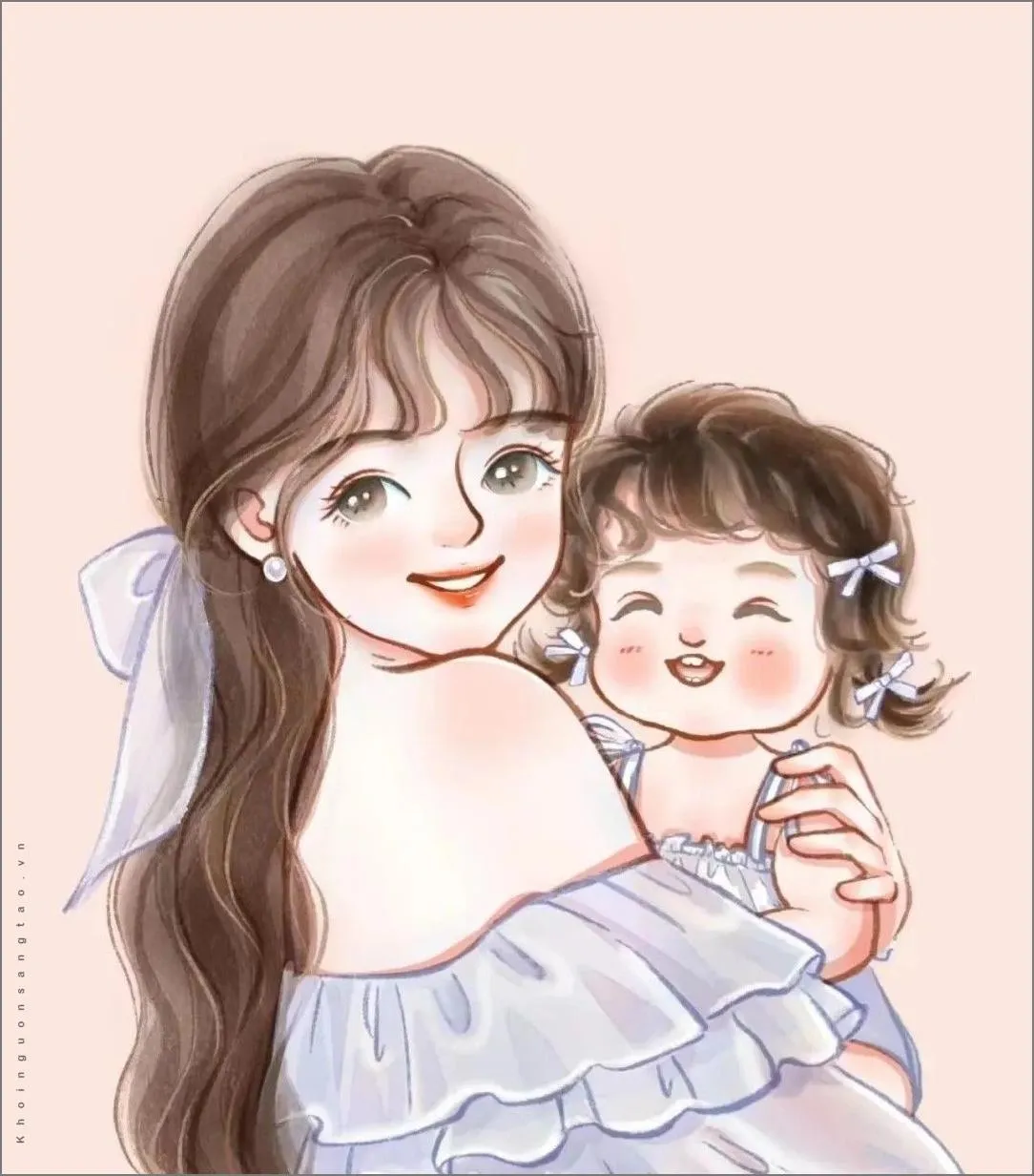 Hình vẽ mẹ và cô gái đẹp