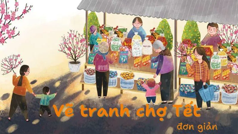 Hướng dẫn vẽ tranh ngày Tết đơn giản mà đẹp