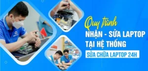Quy trình sửa chữa laptop tại nhà chuyên nghiệp, minh họa các bước từ tiếp nhận đến bàn giao.
