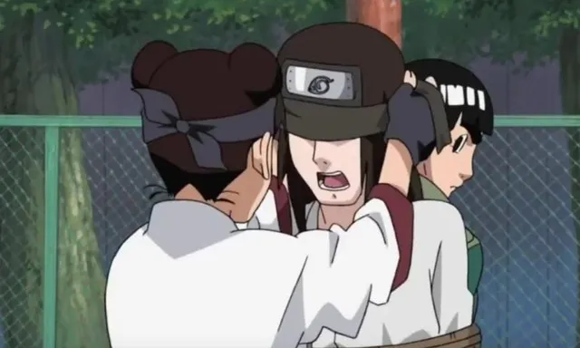 Tenten che mặt Neji