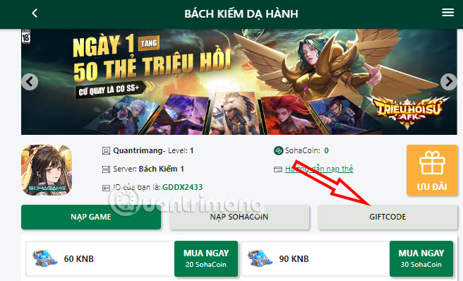 code-bach-kiem-da-hanh-6 Cách nhập code Bách Kiếm Dạ Hành