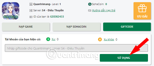 Hướng dẫn nhập code Hư Linh Tam Quốc