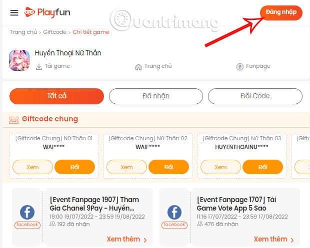 code-huyen-thoai-nu-than-1 Đăng nhập vào tài khoản game của bạn.