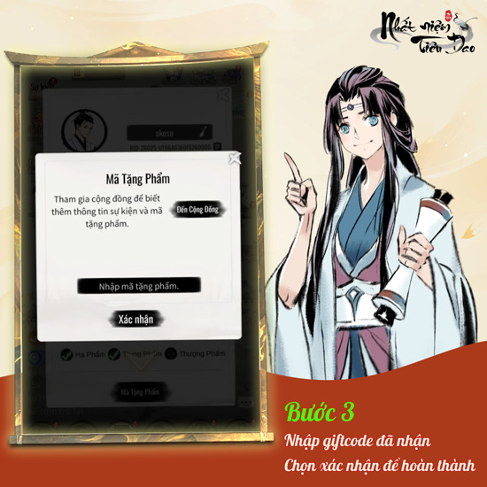 Cách nhập code Nhất Niệm Tiêu Dao