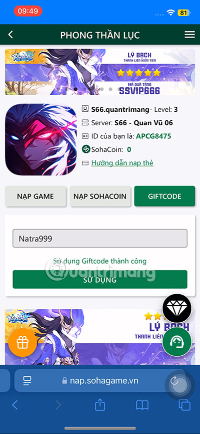 code-phong-than-luc-3 code game phong thần lục mới