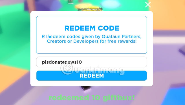 nhap code pls donate