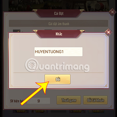 code-tam-quoc-huyen-tuong-6 Điền code game và nhấn Đổi.