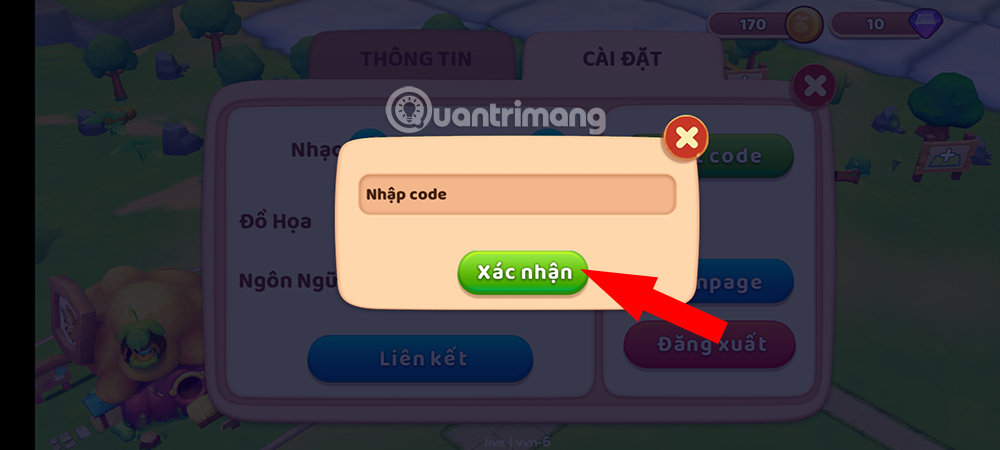 Hướng dẫn nhập code Thị Trấn Củ Cải ZingPlay