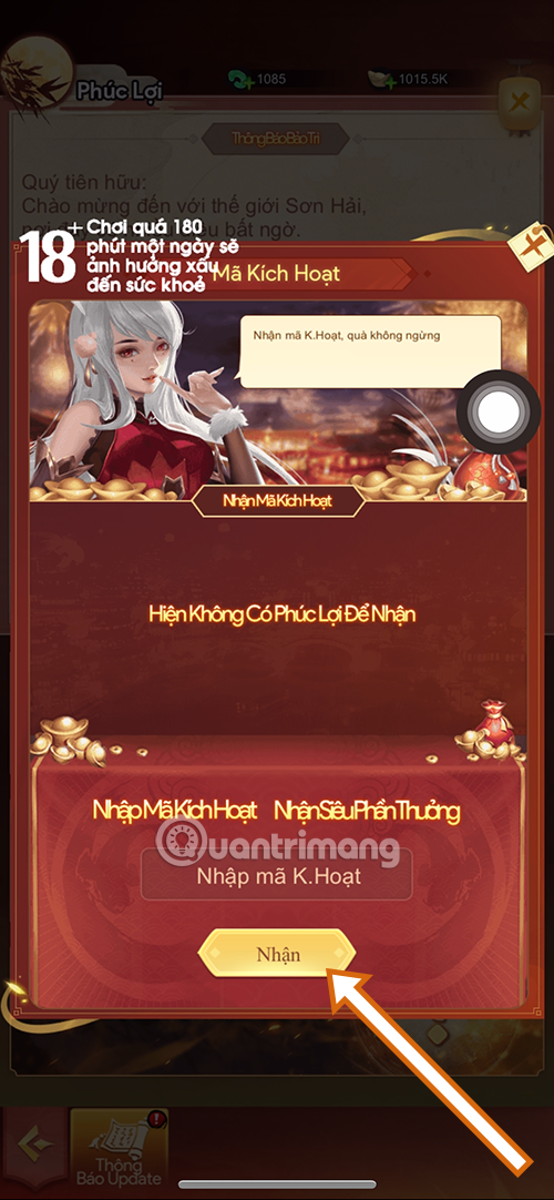 giftcode thuong co tu tien moi nhat
