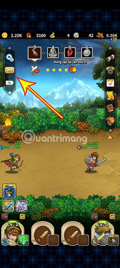 code-vahns-quest-8 Nhấn vào biểu tượng Thư.