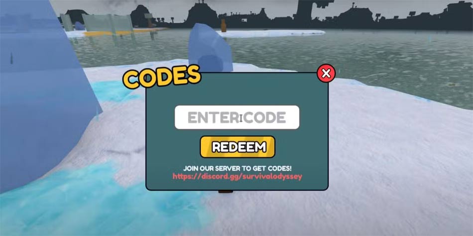 survival-odyssey-nhap-code Cửa sổ nhập code Survival Odsyssey